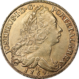 1769 Brazil Joseph I Gold Half Johanna 6400 Reis EF