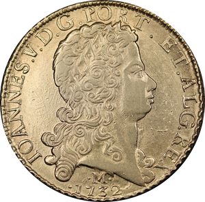 1732 Brazil John V Gold Johanna 12800 Reis gVF