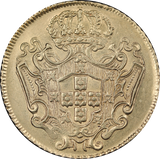 1732 Brazil John V Gold Johanna 12800 Reis gVF