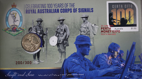 2025 $1 Centenary of Royal Australian Corps of Signals Perth Money Expo Day 2 PNC