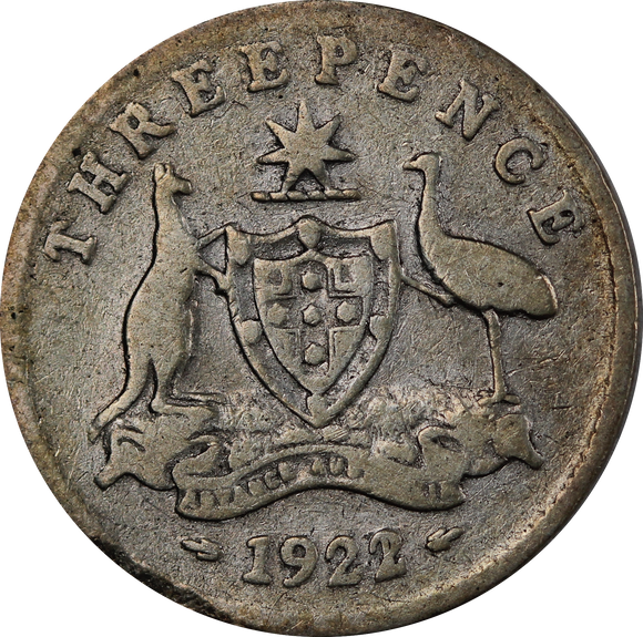 1921/2 Overdate Threepence good