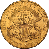 USA 1904 $20 Double Eagle Gold Coin aUNC