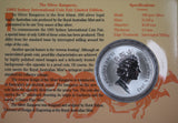 1993 Australian Kangaroo 1oz Silver Coin in Card Sydney Coin Show Issue