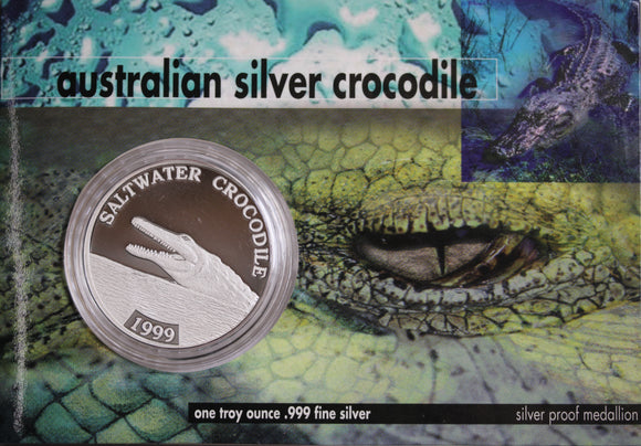 Australian Saltwater Crocodile Medallion 1oz Silver