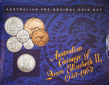 1953-1964 Australian Pre Decimal Coinage Set of Queen Elizabeth II