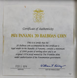 1974 Panama 20 Balboas Silver Proof Coin