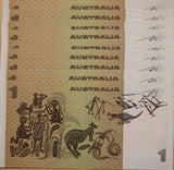 1976 $1 Knight/Wheeler Banknote aUNC Consecutive Run of 9