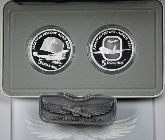 2008 Masterpieces in Silver Aviation 2 Coin Set