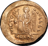 Byzantine Anastasius I Gold Solidus Coin aEF 491-518AD