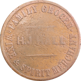 New Zealand c. 1862 Henry J. Hall, Christchurch Coffee Mills Penny Token