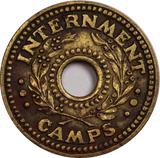 1943 One Penny Internment Token Very Fine