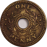1943 One Penny Internment Token Very Fine
