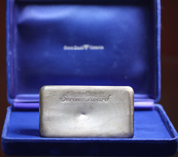 Victoria State Bank 1kg Silver Bar Service Award in Original Presentation Box