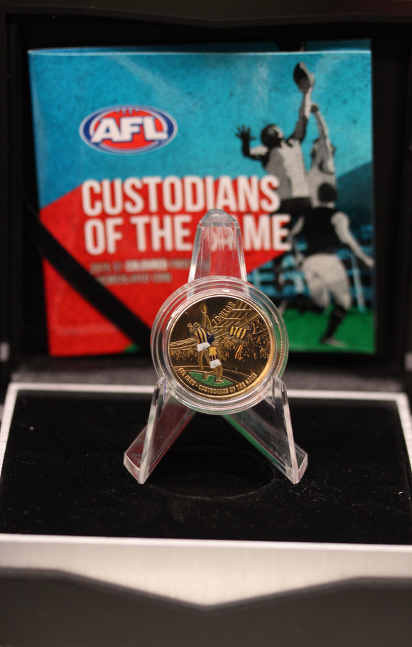 2015  $1 AFL Premiers Hawthorn Coloured UNC Coin
