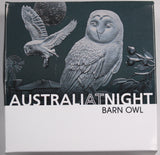 Australia at Night Barn Owl 2022 $1 1oz Silver Black Proof Coin