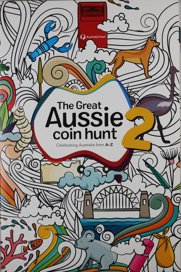 2021 Great Aussie Coin Hunt 2 - Full Set Of 26 UNC $1 Coins with Coloured Barrier Reef Coin