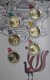 2021 Great Aussie Coin Hunt 2 - Full Set Of 26 UNC $1 Coins with Coloured Barrier Reef Coin