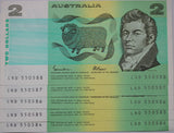 $2 1985 Johnston/Fraser Consecutive run of 5 aUNC