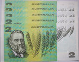 $2 1985 Johnston/Fraser Consecutive run of 5 aUNC