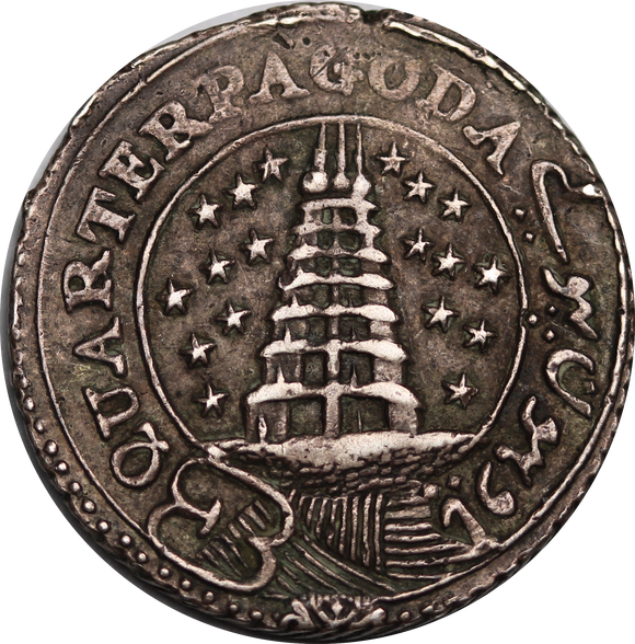 India (British EIC) Madras 1808 Silver Quarter Pagoda aEF