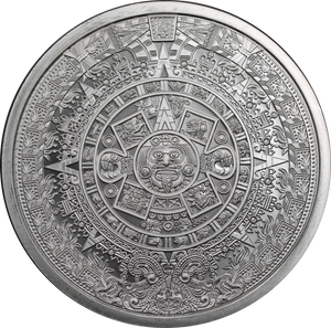 Aztec Calendar BU Silver Round 5 oz in Capsule