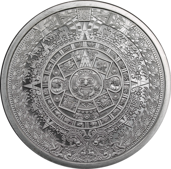 Aztec Calendar BU Silver Round 5 oz in Capsule