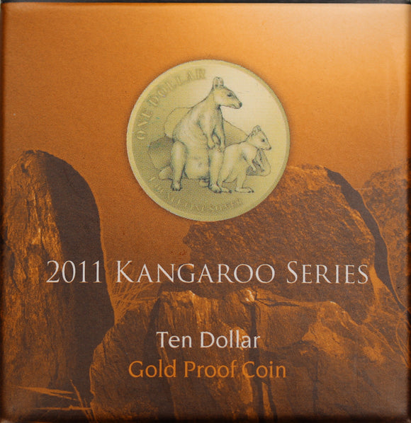 2011 $10 Kangaroo Allied Rock Wallaby 1/10oz Gold Proof Coin