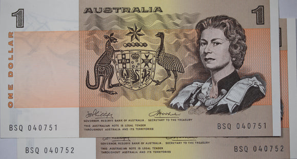 1974 Phillips/Wheeler $1 Note UNC Pair