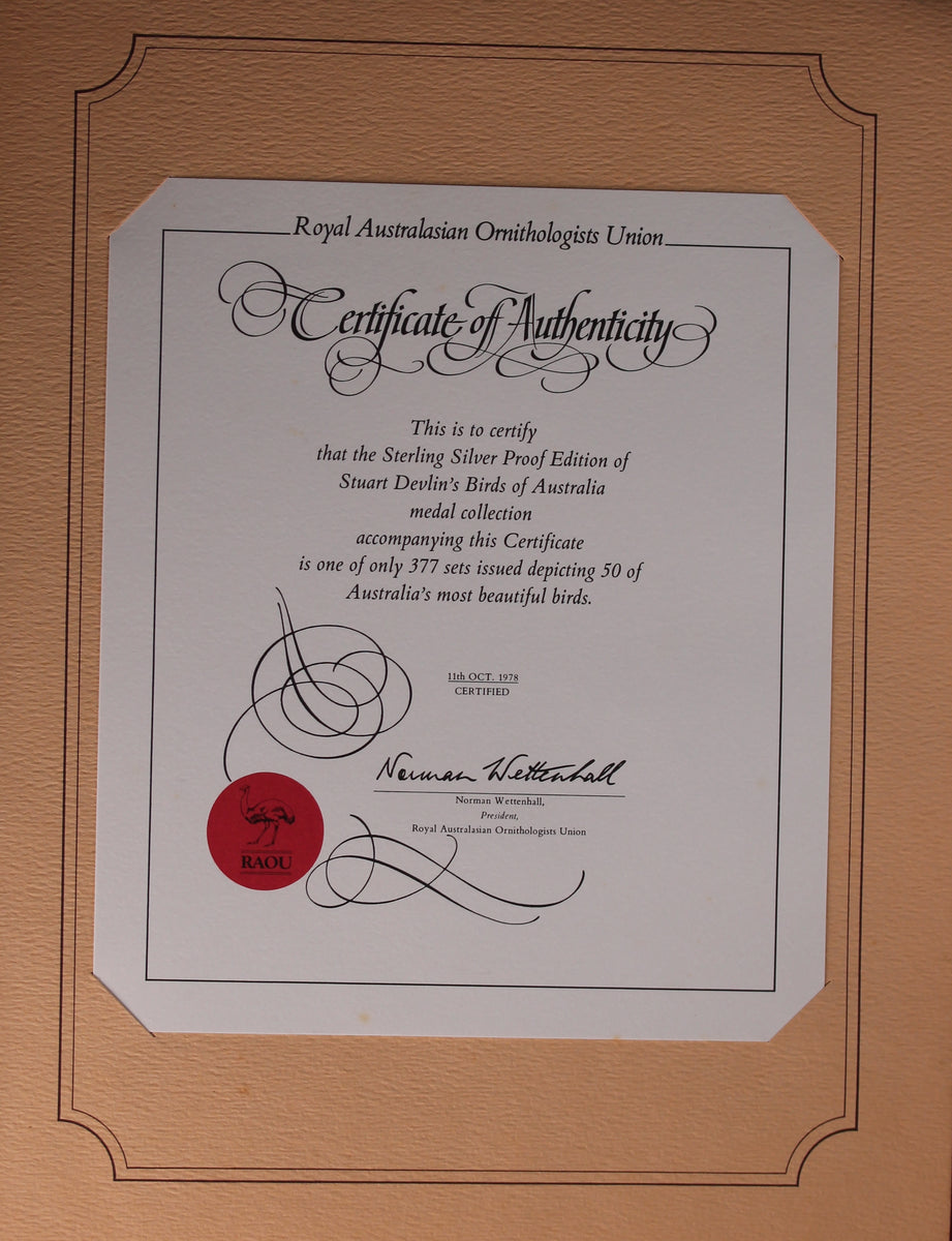 1978 Australian Birds Silver Medal Set by Stuart Devlin – Thompsons Coins