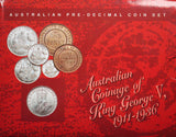 1911-1936 Australian Coinage of King George V Pre Decimal 6 Coin Set