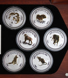 1999-2010 1oz Gilded Silver Lunar Series I - 12 Year Coin Collection in Box