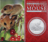 Australian Lunar Series II 2008 Year of the Mouse 1oz Silver Proof Coin