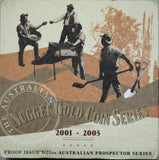 2001-2005 Australian Gold Nugget Prospector Coin Series 1/25 Gold Coin Set of 5