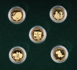 2001-2005 Australian Gold Nugget Prospector Coin Series 1/25 Gold Coin Set of 5