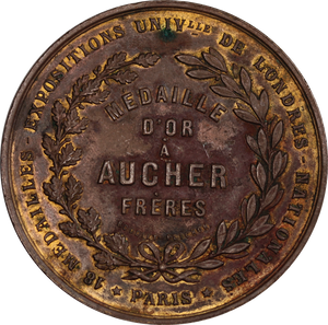 France Médaille d'or Aucher Frères Copper Plated Medallion