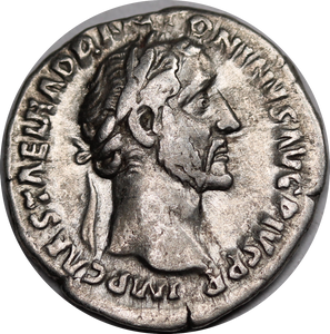Rome Antoninus Pius Silver Denarius 151/2 AD good Very Fine