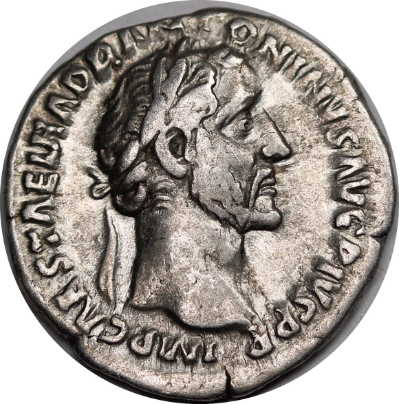 Rome Antoninus Pius Silver Denarius 151/2 AD good Very Fine
