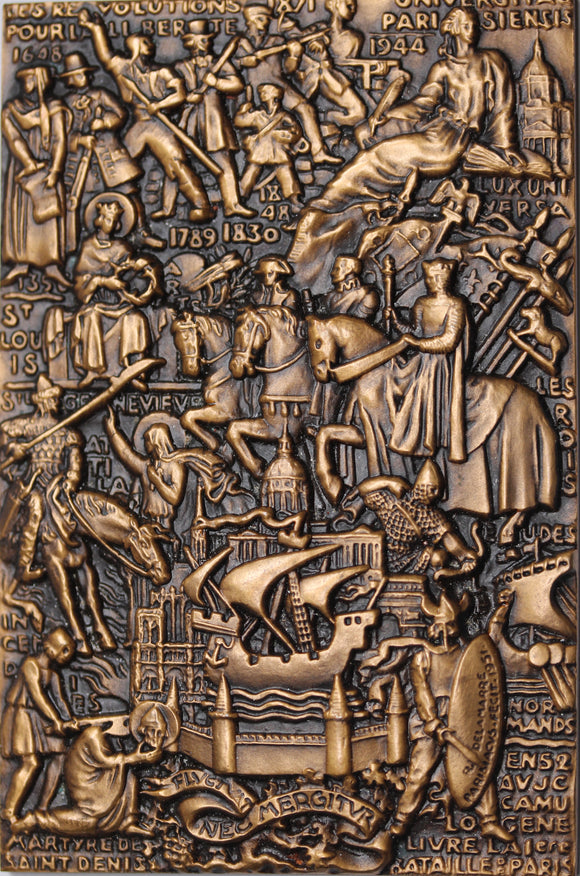 Arthus Bertrand - Raymond Delamarre - Fluctuat Nec Mergitur Paris French Revolution Plaque in Box with Stand