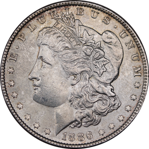 USA 1886 Morgan Silver Dollar aUNC