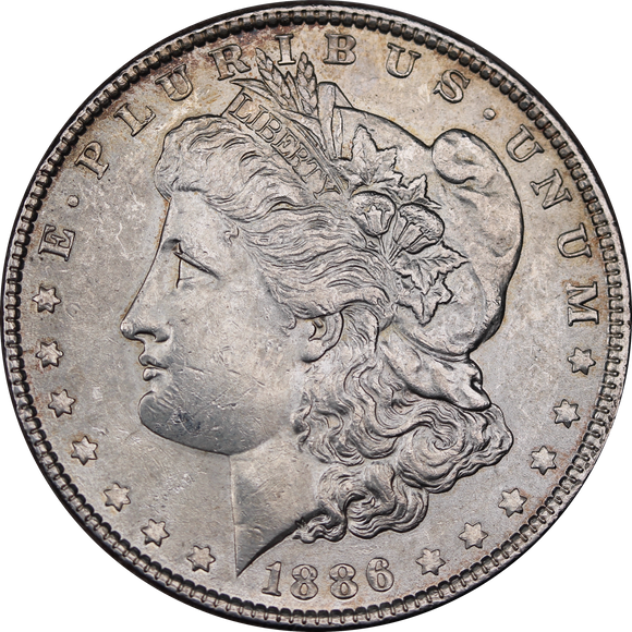 USA 1886 Morgan Silver Dollar aUNC