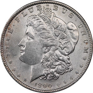 USA 1890 Morgan Silver Dollar UNC (Hairline Scratch)
