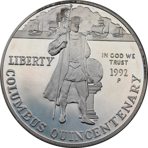 USA 1992 Columbus Quincentenary Silver Dollar