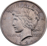 USA 1924 Silver Peace Dollar UNC
