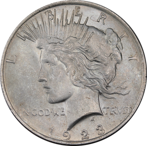 USA 1923 Silver Peace Dollar aUNC