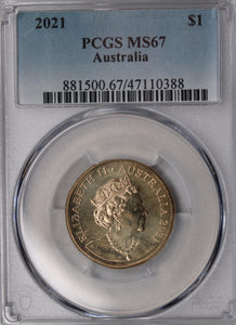 2021 $1 Mob of Roos Coin PCGS MS67
