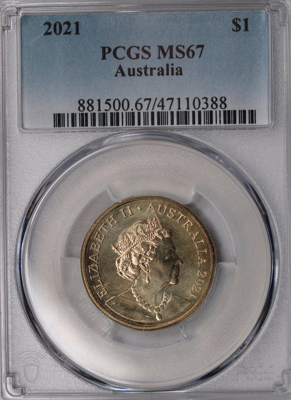 2021 $1 Mob of Roos Coin PCGS MS67