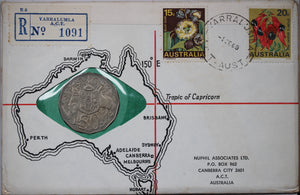1969 Nuphil Yarralumla 50c Coin PNC with Sales Letter