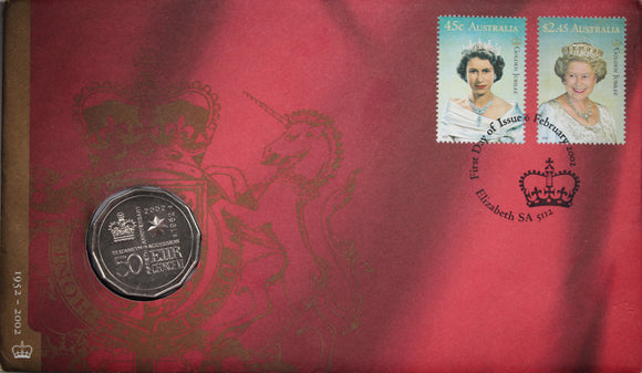 2002 Queen Elizabeth Golden Jubilee Accession 50c PNC