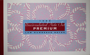 1998 Deluxe Low Red Numbered Uncirculated 5 Note Set