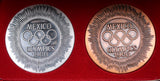 1968 Mexico Olympics Commemorative Silver & Copper Medallion Set